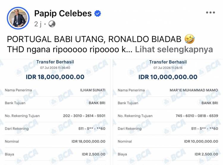Unggahan Papip Selebes soal Cristiano Ronaldo Tuai Sorotan